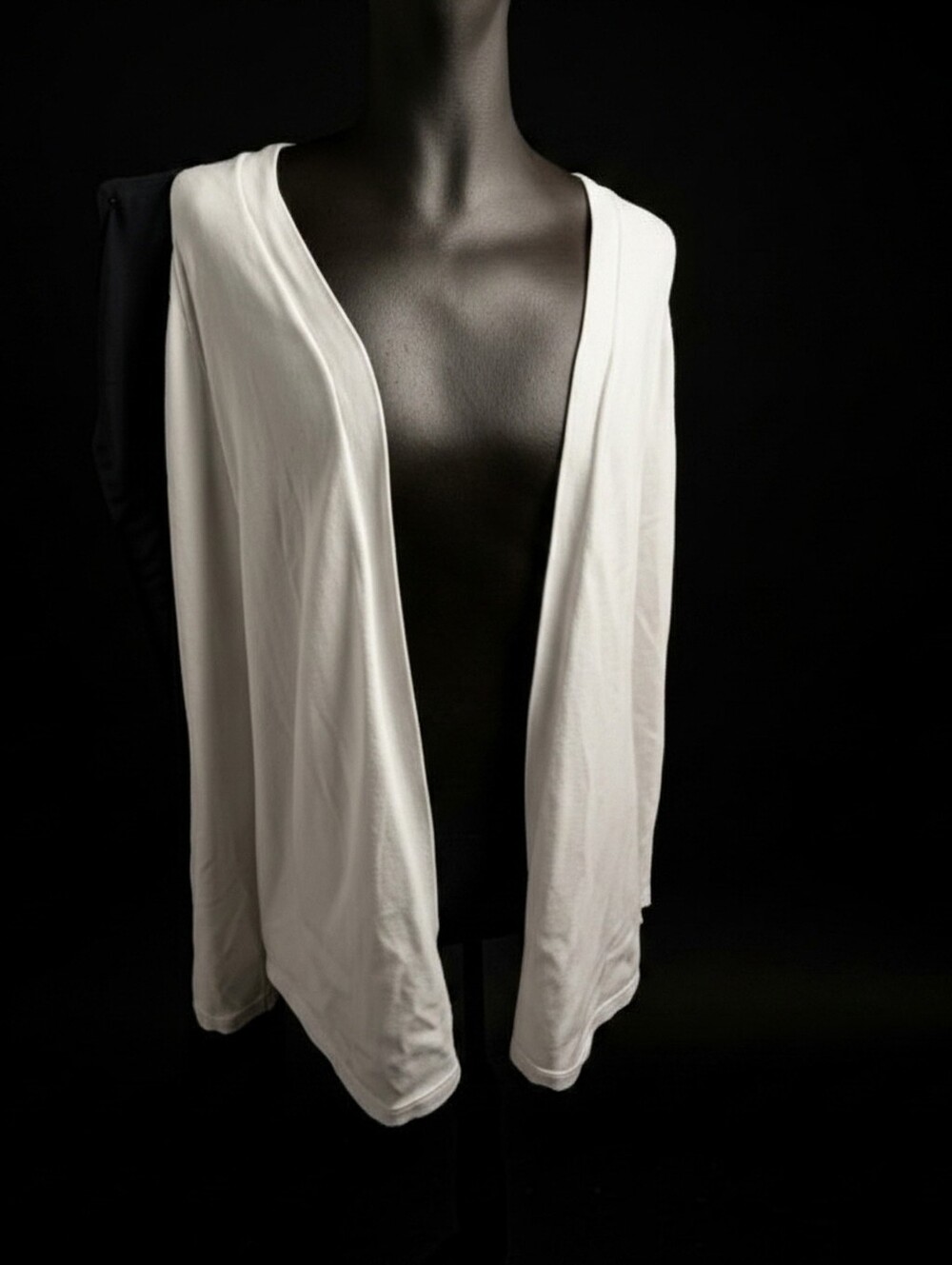 Maurice's Lightweight Open Front White Cardigan Sz S (A27)
